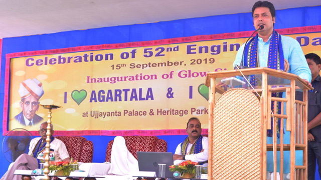 Chief Ministers Biplab Kumar Deb graces 52nd Engineers Day Programme in Agartala on Sunday. Image: Indigenousherald