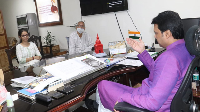 Satabdi Majumder, IAS nominee from Tripura, and her family call on Chief Minister Biplab Kumar Deb at latter’s office in Agartala Wednesday. Image: Indigenousherald