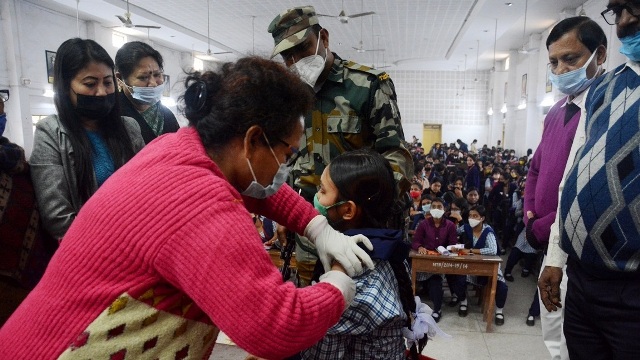 Covid-19 vaccination programme for 15 – 18 age groups gets underway in Tripura Monday. Image: Indigenousherald