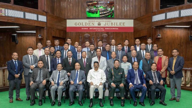Mizoram Governor Dr Haribabu Kambhampati presides over a Special Session of the 8th Mizoram Legislative Assembly convened Tuesday to mark the Golden Jubilee Celebration of Mizoram Legislative Assembly. Image: DIPR