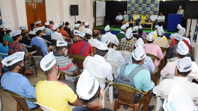 Aam Aadmi Party convenes a meeting in Agartala Wednesday to discuss ways to expand organisation in Tripura. Image: Indigenousherald 