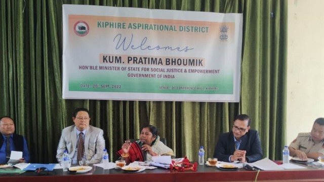 Union Minister of State Pratima Bhoumik graces ‘Aspiration District’ programme at Kiphire in Nagaland Tuesday. Image: Indigenousherald 