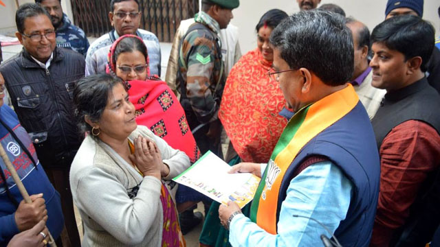 Tripura Chief Minister Dr Manik Saha joins assembly election campaign for BJP in Agartala Sunday. Image: Indigenousherald