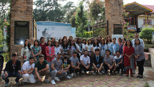 Students of the St Anthony’s College visit laboratory at IBSD at Upper Shillong in Meghalaya Monday. Image: Agency