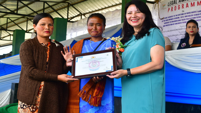 East Khasi Hills Deputy Commissioner RM Kurbah graces a programme on Beti Bachao Beti Padhao cum Social Mobilisation Campaign (SMC) at Sohiong in Meghalaya Friday. Image: Agency