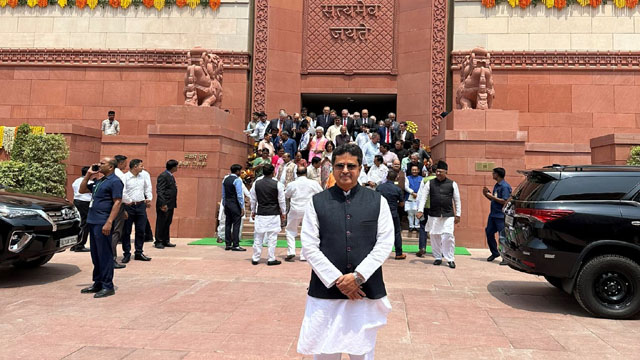 Tripura Chief Minister Dr Manik Saha attends inaugural ceremony of the New Parliament Building in New Delhi Sunday. Image: Web