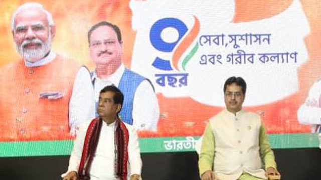 Tripura Chief Minister Dr Manik Saha graces an event to interact with the journalists at Agartala Monday to mark completion of nine years of NDA government at the centre. Image: Indigenousherald