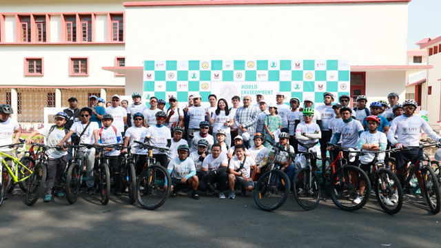 The Forest and Environment Department and the Meghalaya State Pollution Control Board jointly organise a Bicycle Rally to commemorate World Environment Day at Shillong Monday. Image: Indigenousherald 