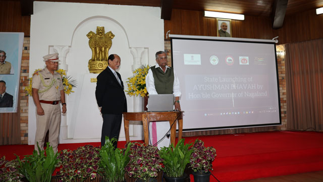 The State Level Ayushman Bhava Campaign was launched by Nagaland Governor La Ganesan in presence of the Chief Minister Neiphiu Rio at the Raj Bhavan in Kohima Wednesday. Image: Indigenousherald