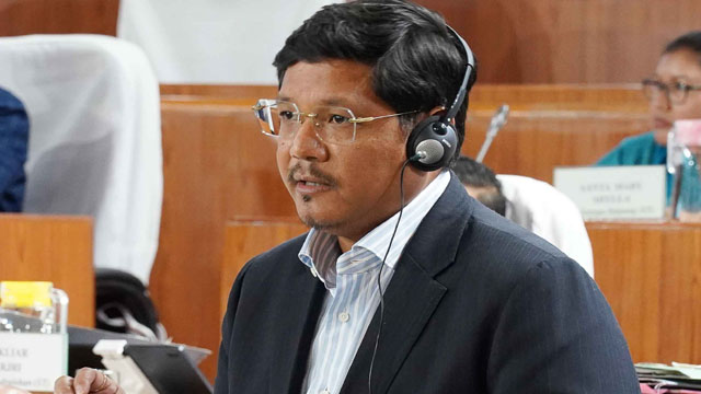 Meghalaya Chief Minister Conrad K Sangma speaks at the autumn session of the Assembly at Shillong Tuesday. Image: Indigenousherald