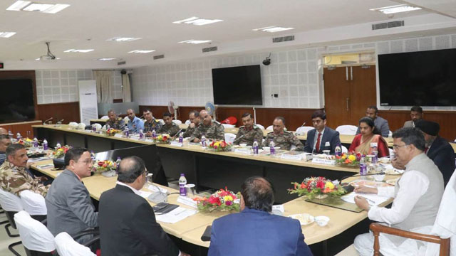 Tripura Chief Minister Dr Manik Saha holds meeting with visiting delegates of National Defence College at the state Secretariat Thursday. Image: Web