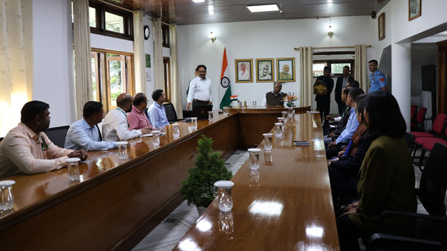 Nagaland Governor La Ganesan holds a review meeting with the officials of the Indian Council of Agricultural Research (ICAR) at Raj Bhavan in Kohima Monday. Image: DIPR