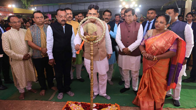 Tripura Chief Minister Dr Manik Saha participates in an event marking observance of Vasant Panchami in Agartala Monday. Image: Web