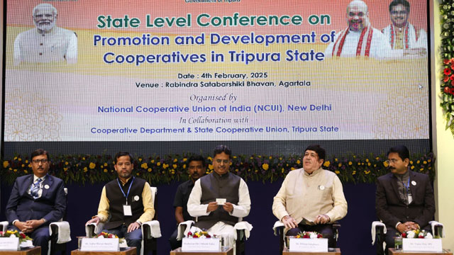 Tripura Chief Minister Dr Manik Saha graces inaugural session of State Level Conference on Promotion and Development of Cooperatives in Tripura in Agartala Tuesday. Image: DICA