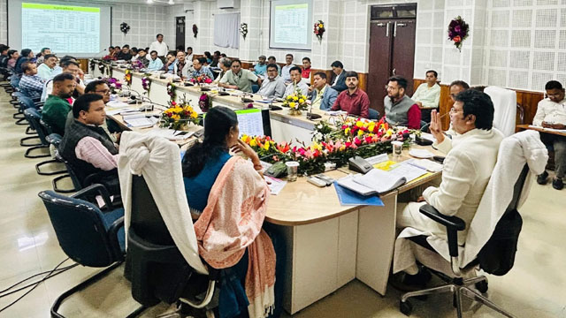 Former Chief Minister and Lok Sabha Member Biplab Kumar Deb chairs the District Level DISHA Committee Meeting (FY 2024-25) at Bishramganj in Sepahijala district, Tripura Monday. Image: Web