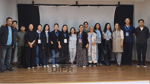 Guests and organisers of the IAWRT Travelling Film Festival Concludes at Kohima Saturday. Image: DIPR