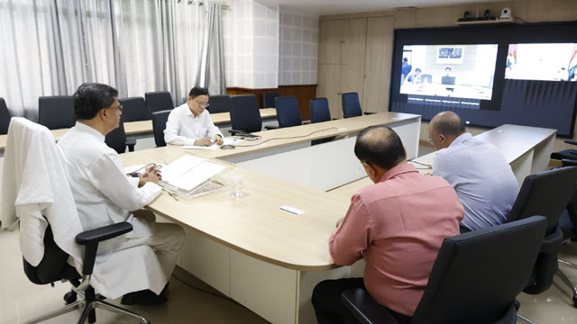 Tripura Chief Minister attends the 2nd virtual meeting of High-Level Task Force chaired by Meghalaya Chief Minister Conrad Sangma Wednesday. Image: DICA