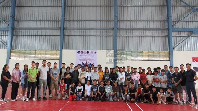 Officials with the participants at the Free Table Tennis Summer Coaching Camp at Shamator Tuesday. Image: DIPR