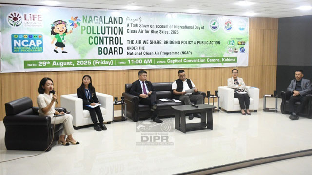 Panellists at the Talk Show on International Day of Clean Air for Blue Skies 2025 held at Capital Convention Centre in Kohima. Image: DIPR