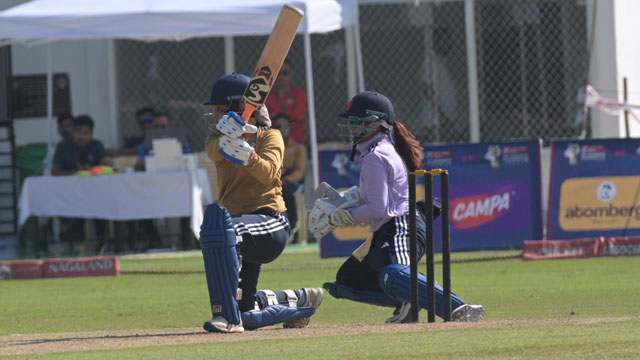 North Zone continues their impressive run in the Senior Women’s Inter Zonal T20 Trophy securing a commanding 6-wicket victory over Central Zone at the Nagaland Cricket Ground in Sovima Monday. Image: DIPR