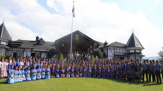 Meghalaya Bharat Scouts and Guides celebrates Foundation Day (Diamond Jubilee) and the Rajya Puraskar Rally at the Raj Bhavan in Shillong Tuesday. Image: DIPR