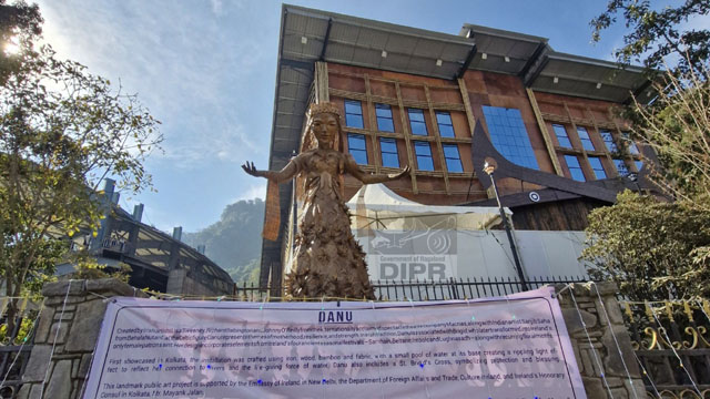 Irish Art Installation ‘Danu’ showcases at the Hornbill Festival 2025 Kisama Heritage Village in Nagaland Wednesday. Image: DIPR