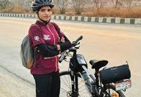 cyclist on a mission for women safety enabling