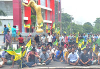 ipft strike in ttaadc peaceful bjp slams muscle flexing