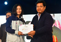 medal winners and coaches of the 2nd neog felicitated