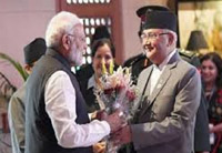 nepal pm greets pm modi on independence day